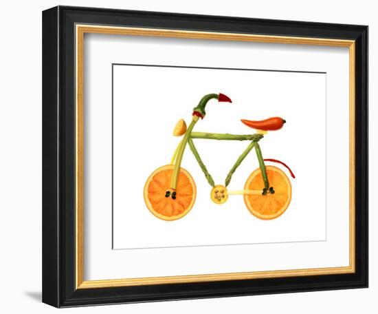 Vegetables and Fruit Forming the Shape of a Bicycle-Luzia Ellert-Framed Photographic Print