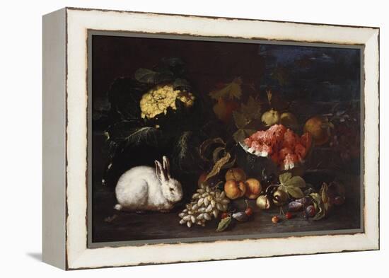 Vegetables and Fruit with Rabbits in a Landscape-George Wesley Bellows-Framed Premier Image Canvas