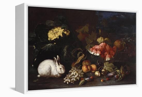 Vegetables and Fruit with Rabbits in a Landscape-George Wesley Bellows-Framed Premier Image Canvas