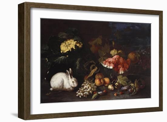 Vegetables and Fruit with Rabbits in a Landscape-George Wesley Bellows-Framed Giclee Print