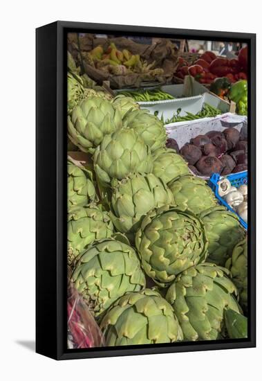 Vegetables at outdoor market, Honfleur, Normandy, France-Lisa S. Engelbrecht-Framed Premier Image Canvas