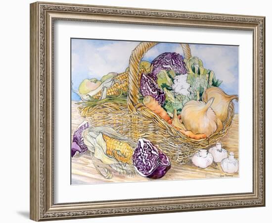 Vegetables in a Basket, 2012-Joan Thewsey-Framed Giclee Print