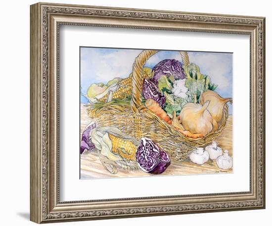 Vegetables in a Basket, 2012-Joan Thewsey-Framed Giclee Print