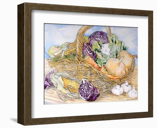 Vegetables in a Basket, 2012-Joan Thewsey-Framed Giclee Print