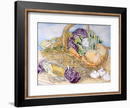 Vegetables in a Basket, 2012-Joan Thewsey-Framed Giclee Print