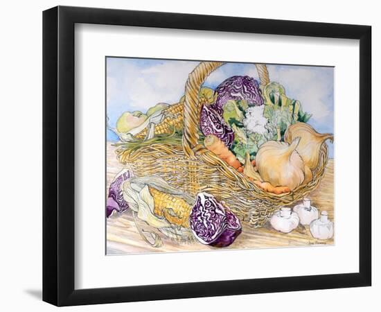 Vegetables in a Basket, 2012-Joan Thewsey-Framed Giclee Print