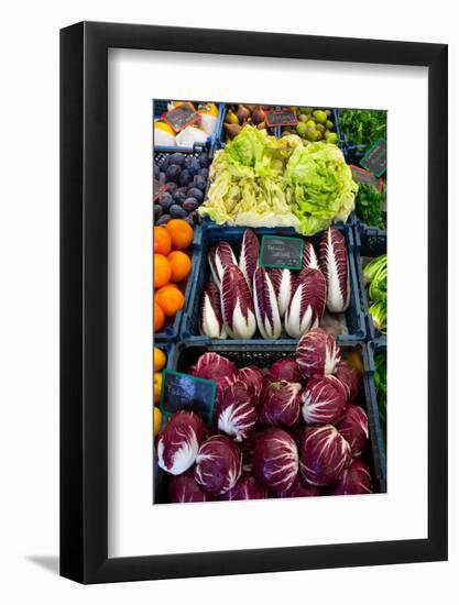 Vegetables including radicchio for sale, Viktualienmakt (Market), Old Town, Munich, Bavaria-Richard Maschmeyer-Framed Photographic Print