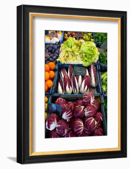 Vegetables including radicchio for sale, Viktualienmakt (Market), Old Town, Munich, Bavaria-Richard Maschmeyer-Framed Photographic Print