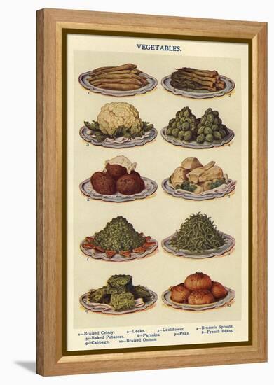 Vegetables, Isabella Beeton, UK-null-Framed Premier Image Canvas