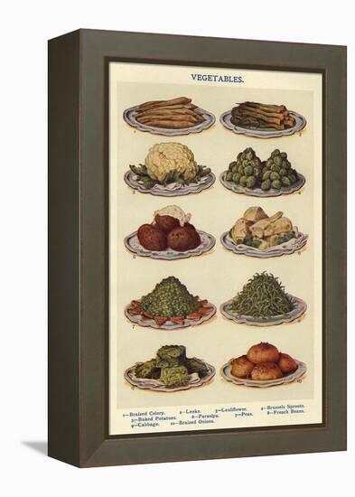 Vegetables, Isabella Beeton, UK-null-Framed Premier Image Canvas