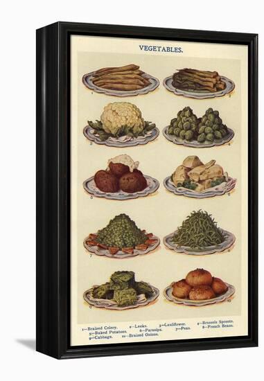 Vegetables, Isabella Beeton, UK-null-Framed Premier Image Canvas