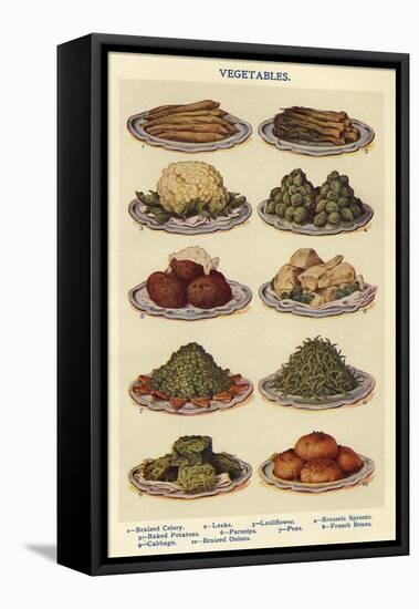 Vegetables, Isabella Beeton, UK-null-Framed Premier Image Canvas