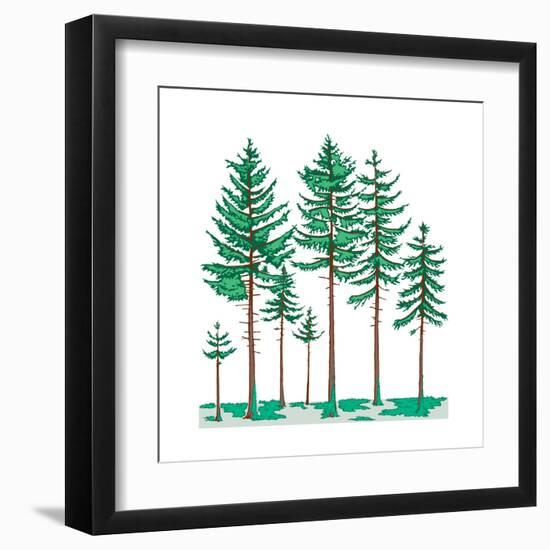 Vegetation Profile of a Boreal Forest. Biosphere, Earth Sciences-Encyclopaedia Britannica-Framed Art Print