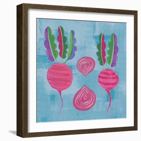 Veggie Time IV Blue-Farida Zaman-Framed Art Print