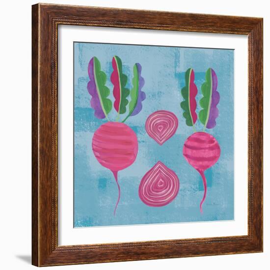 Veggie Time IV Blue-Farida Zaman-Framed Art Print