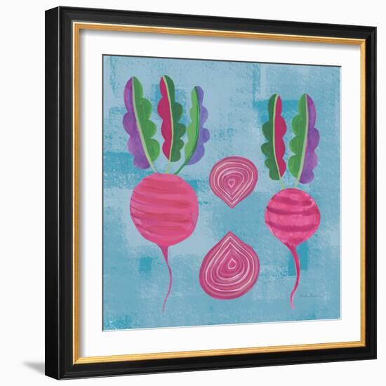 Veggie Time IV Blue-Farida Zaman-Framed Art Print