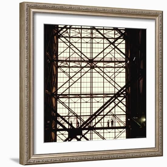 Vehicle Assembly Building, Where Saturn V Rocket is Assembled, Cape Kennedy, Florida-Michael Rougier-Framed Photographic Print