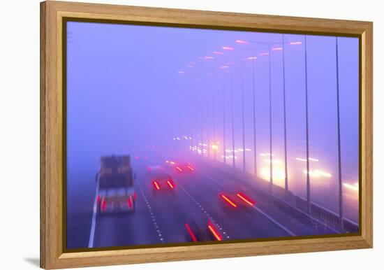 Vehicles Driving Through Fog on a Motorway-Jeremy Walker-Framed Premier Image Canvas