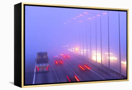 Vehicles Driving Through Fog on a Motorway-Jeremy Walker-Framed Premier Image Canvas