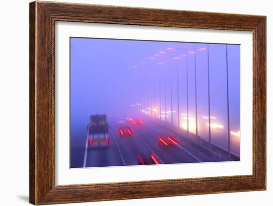 Vehicles Driving Through Fog on a Motorway-Jeremy Walker-Framed Photographic Print