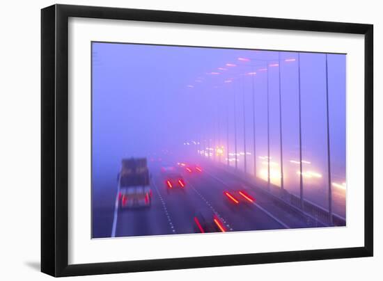 Vehicles Driving Through Fog on a Motorway-Jeremy Walker-Framed Photographic Print