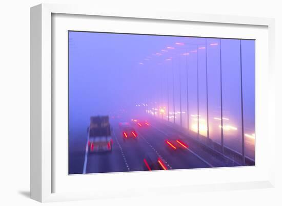 Vehicles Driving Through Fog on a Motorway-Jeremy Walker-Framed Photographic Print