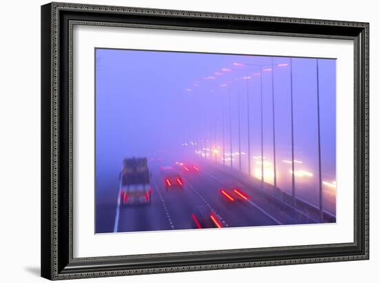 Vehicles Driving Through Fog on a Motorway-Jeremy Walker-Framed Photographic Print