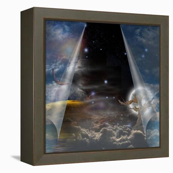 Veil Of Sky Pulled Open To Reveal Other-rolffimages-Framed Stretched Canvas