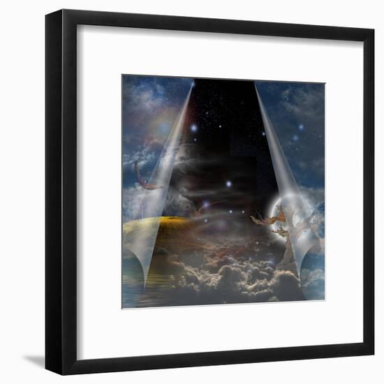 Veil Of Sky Pulled Open To Reveal Other-rolffimages-Framed Art Print