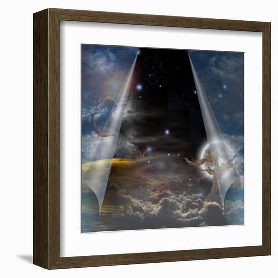 Veil Of Sky Pulled Open To Reveal Other-rolffimages-Framed Art Print