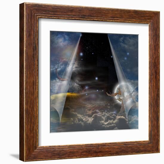 Veil Of Sky Pulled Open To Reveal Other-rolffimages-Framed Art Print