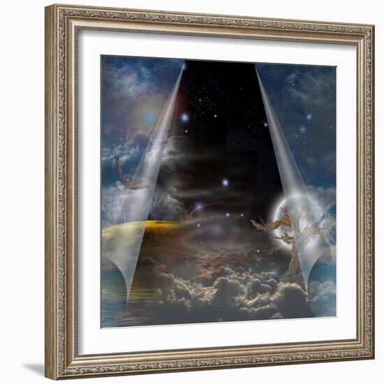 Veil Of Sky Pulled Open To Reveal Other-rolffimages-Framed Premium Giclee Print