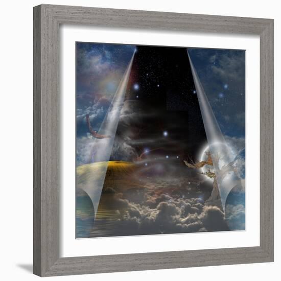 Veil Of Sky Pulled Open To Reveal Other-rolffimages-Framed Premium Giclee Print