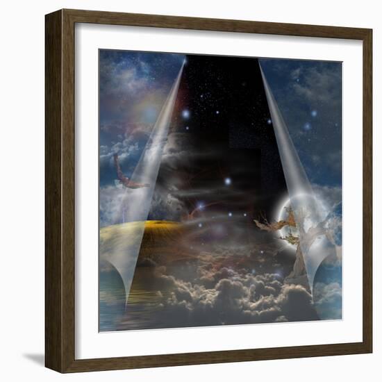 Veil Of Sky Pulled Open To Reveal Other-rolffimages-Framed Premium Giclee Print