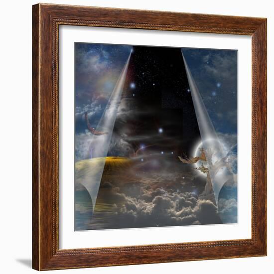 Veil Of Sky Pulled Open To Reveal Other-rolffimages-Framed Premium Giclee Print