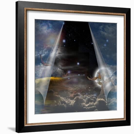 Veil Of Sky Pulled Open To Reveal Other-rolffimages-Framed Premium Giclee Print