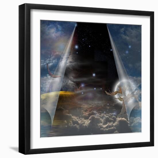 Veil Of Sky Pulled Open To Reveal Other-rolffimages-Framed Premium Giclee Print