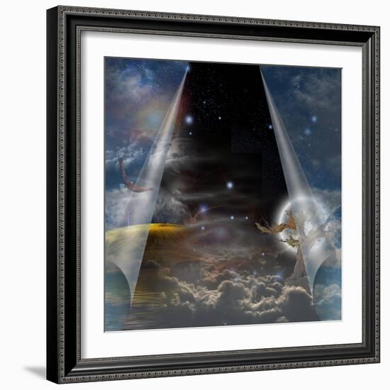 Veil Of Sky Pulled Open To Reveal Other-rolffimages-Framed Premium Giclee Print