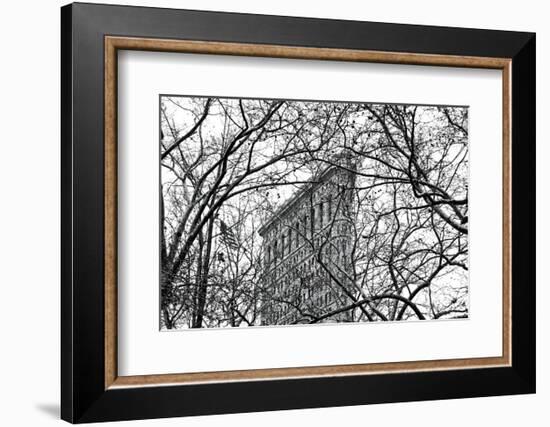 Veiled Flatiron Building (b/w)-Erin Clark-Framed Art Print