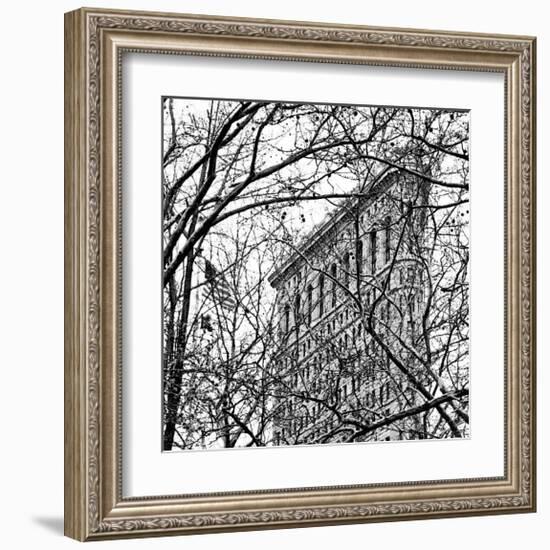 Veiled Flatiron Building (detail)-Erin Clark-Framed Giclee Print