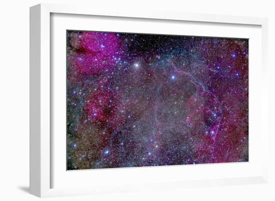 Vela Supernova Remnant in the Center of the Gum Nebula Area of Vela-Stocktrek Images-Framed Photographic Print