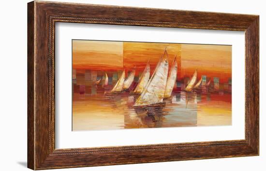 Vele al tramonto-Luigi Florio-Framed Art Print