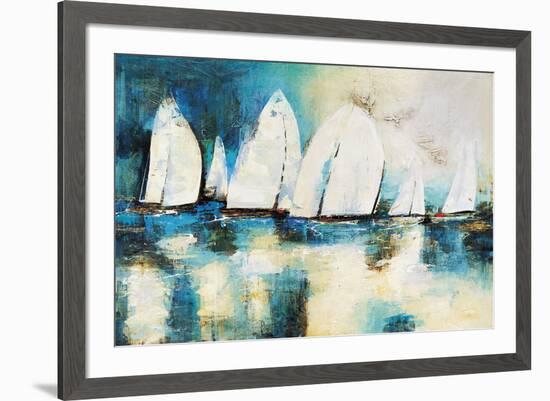 Velero Azul-Nancy Villarreal Santos-Framed Art Print