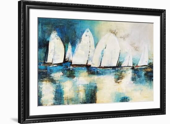 Velero Azul-Nancy Villarreal Santos-Framed Art Print