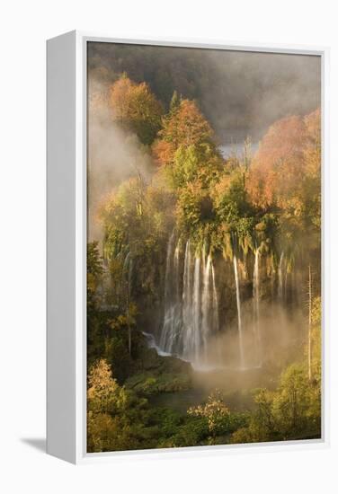 Veliki Prstavci Waterfalls Close to Gradinsko Lake, Dawn, Upper Lakes, Plitvice Lakes Np, Croatia-Biancarelli-Framed Premier Image Canvas