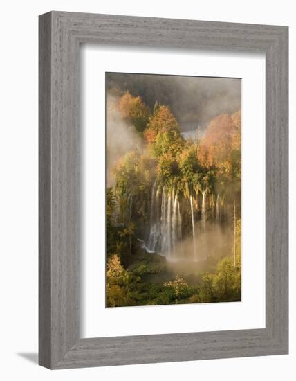 Veliki Prstavci Waterfalls Close to Gradinsko Lake, Dawn, Upper Lakes, Plitvice Lakes Np, Croatia-Biancarelli-Framed Photographic Print