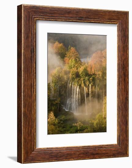 Veliki Prstavci Waterfalls Close to Gradinsko Lake, Dawn, Upper Lakes, Plitvice Lakes Np, Croatia-Biancarelli-Framed Photographic Print