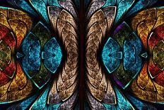 Fractal Pattern in Stained Glass Style-velirina-Art Print
