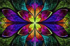 Multicolor Beautiful Fractal Flower. Computer Generated Graphics-velirina-Art Print