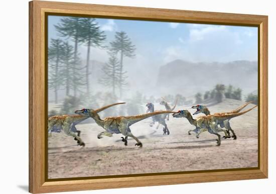 Velociraptor Dinosaurs-Jose Antonio-Framed Premier Image Canvas